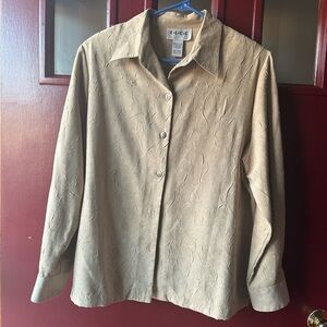 Elegant Tan Button up Blouse by ELCC